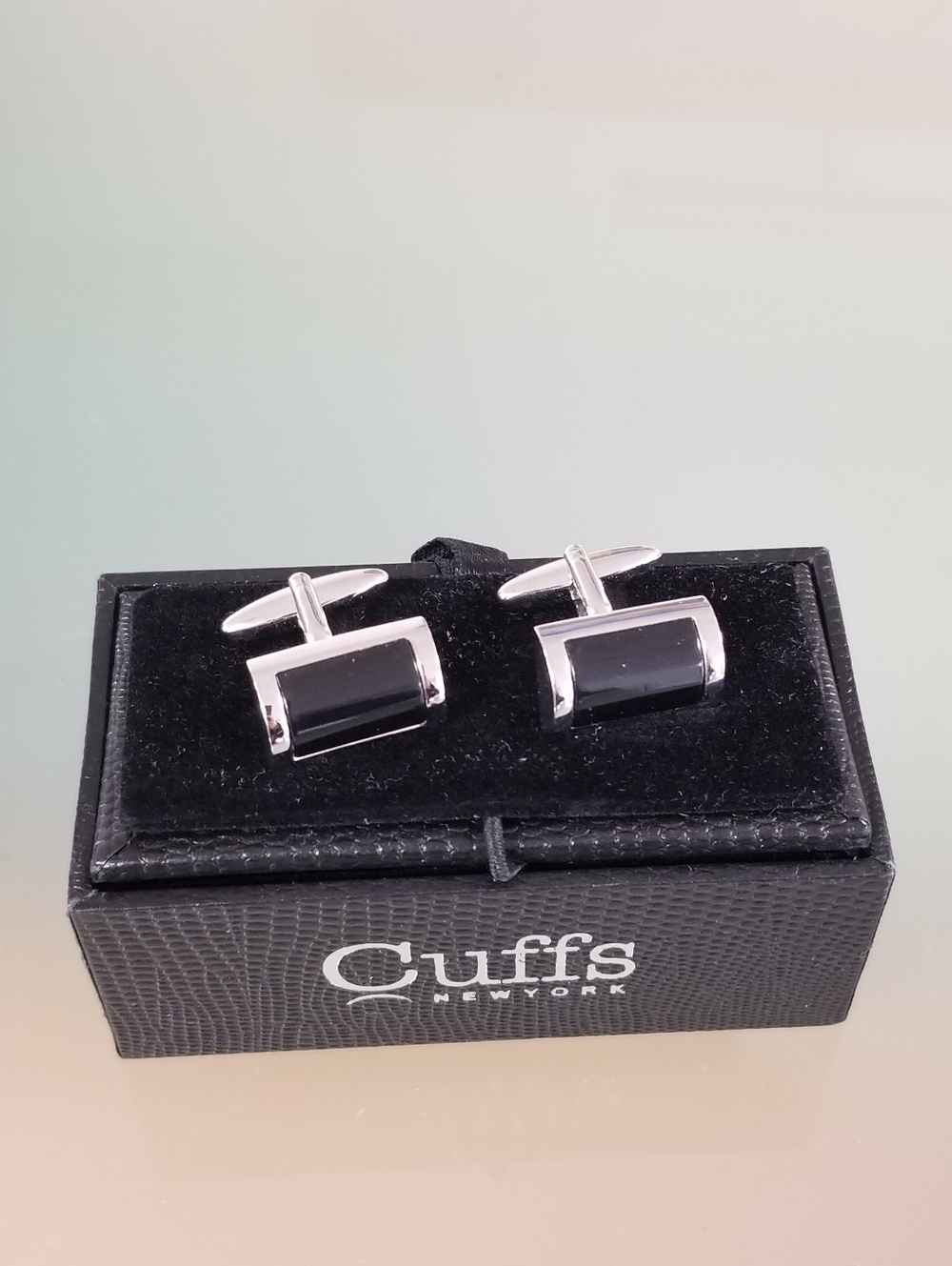 Black/Silver  Cufflinks